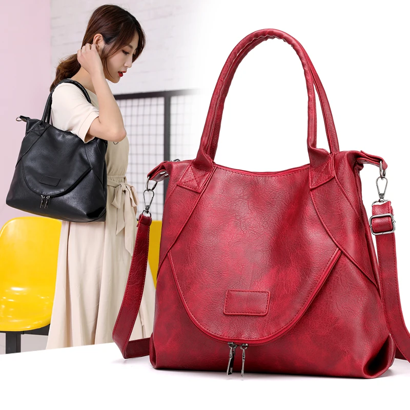 

handbags women shoulder crossbody bag female casual totes high quality artificial leather ladies hobo messenger bag 2019 red