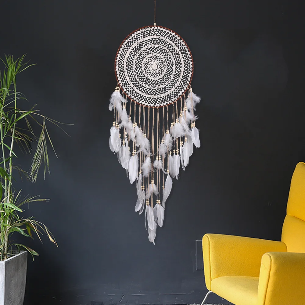 

Dream catchers hanging wind chimes nordic decoration home wall decor big dream catcher creative big hook flower catch dream