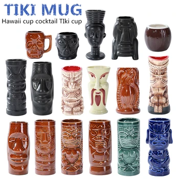 

American Style Hawaii Tiki Mug Indian Idol Totem Statue Skull Bar DIY Cocktail Glass Mixing Wine Smoothies Cup Bowl Container