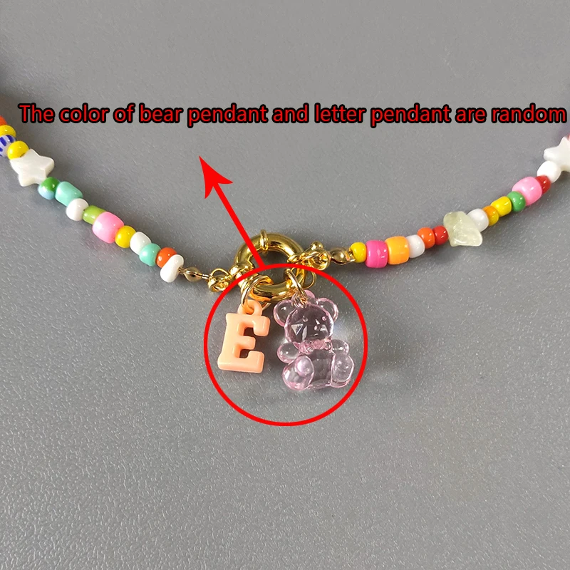 Set Gioielli Bohémien: Collana Perline Colorate, Bracciale Con Iniziale A-Z E Anello – 4 Pezzi