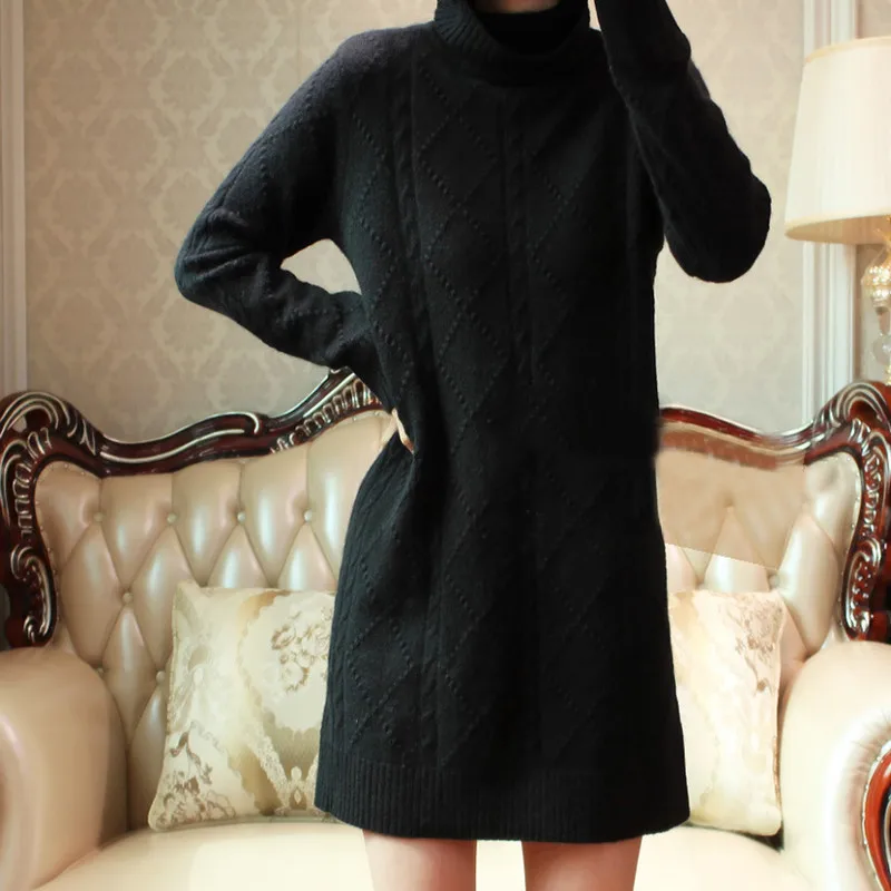 BARESKIY кашемировый свитер женский свитер с высоким воротником сплошной цвет большой размер пальто длинный рукав свитер женская одежда