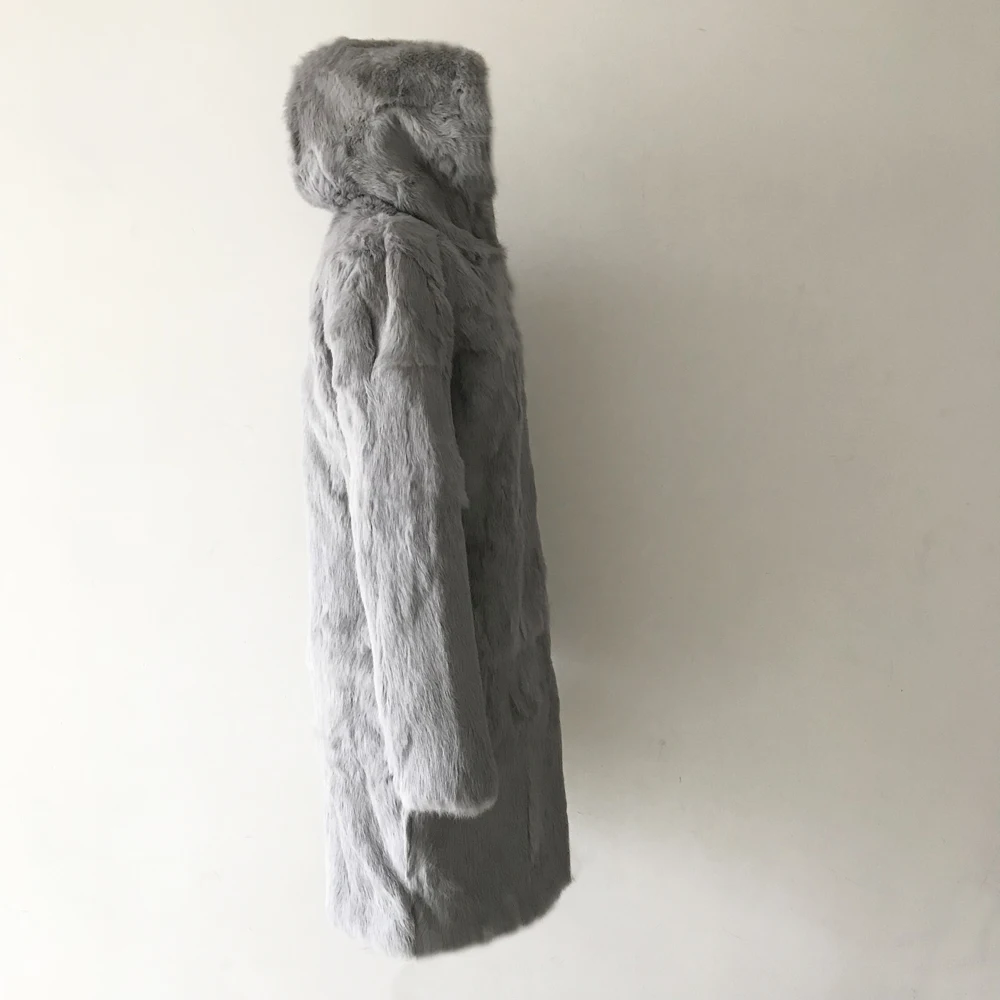 Новинка, женское длинное пальто, зимнее пальто с натуральным мехом, с капюшоном, мех кролика, теплая куртка, повседневное меховое пальто, настоящая цена, tbsr655