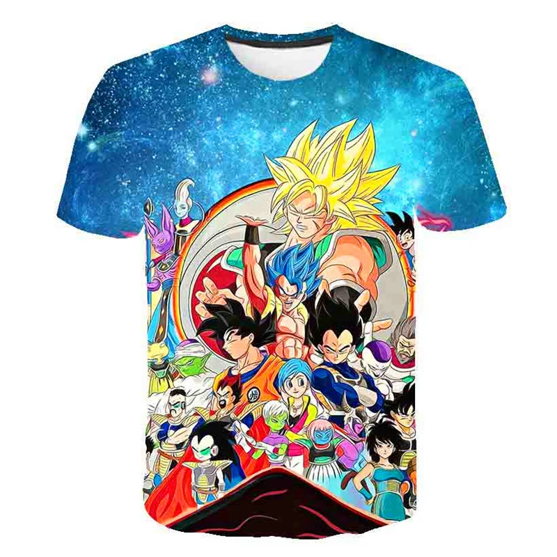 Супер Saiyan/футболка с 3D принтом, летние модные футболки с аниме «жемчуг дракона Z Goku» для мальчиков и девочек, футболка с героями мультфильмов, размер для детей