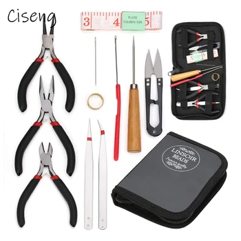 

Ciseng 12pcs/Box Jewelry Tool Set Jewellery Plier Beading Tool Kit Bead Jewelry Making Bead Work Tools Beaders Package DIY Kit