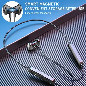 

BT-95 Neckband Bluetooth 5.0 Wireless Sport Headset Magnetic Earphone 9D Deep Bass Headphone Button Control Neck-mounted Earbuds