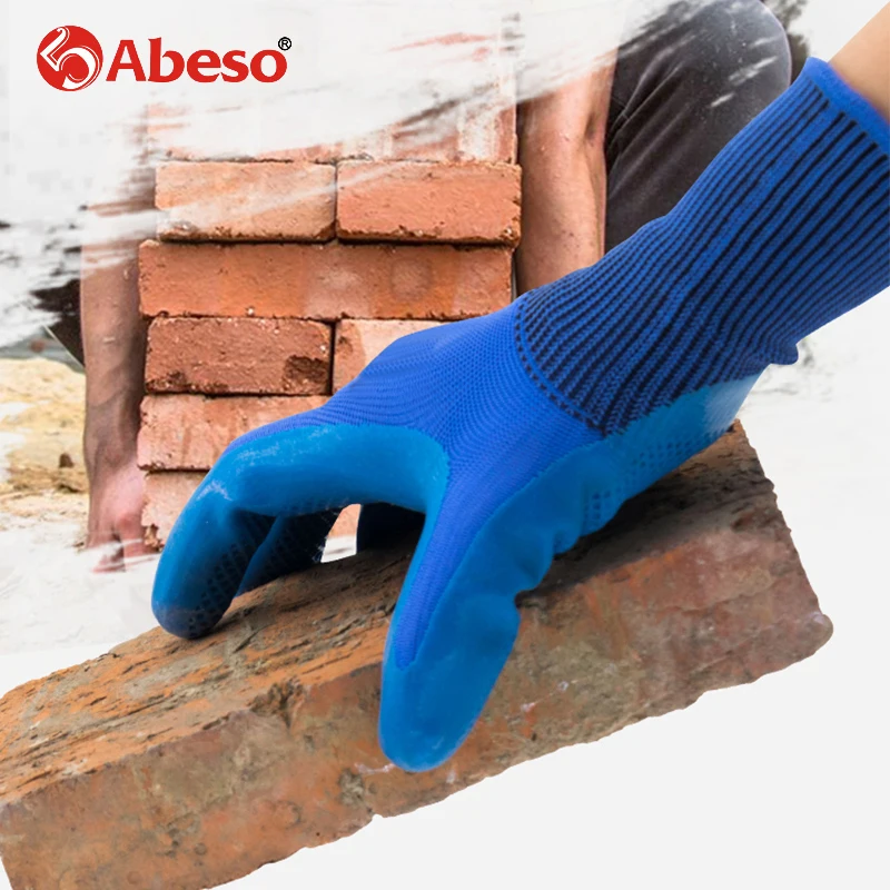 

Abeso 10 Pair Working Gloves Safety Nylon Knitting Waterproof Oilproof Wear Resistant Repair Welding Work Hand Protect Glove