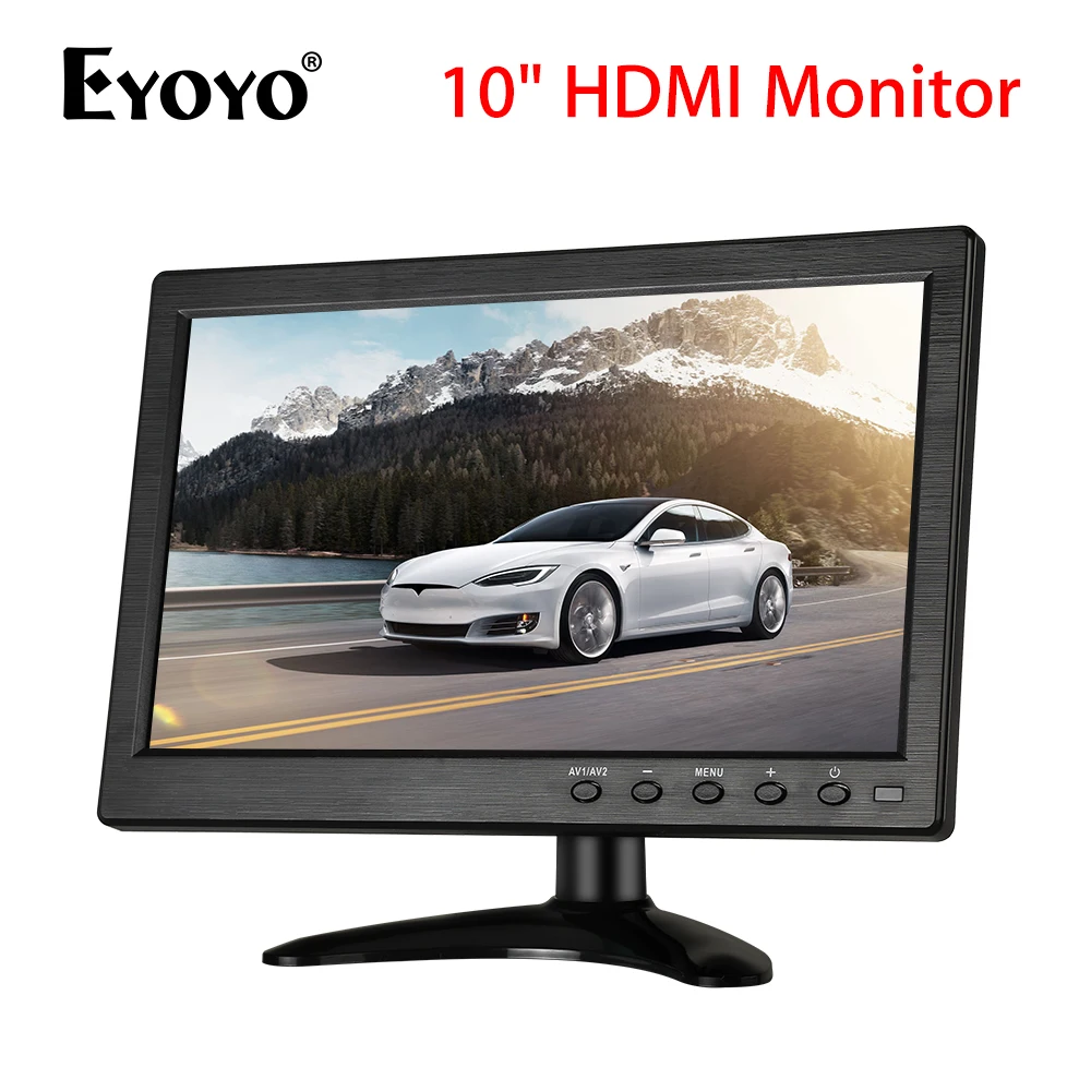 Eyoyo LCD Monitor 10 TFT 1024X600 with BNC AV VGA HDMI for PC DVD CCTV Camera 1
