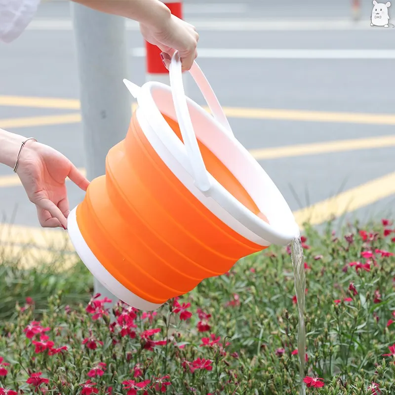 Portable Folding Bucket Foldable Basin Tourism Outdoor with Lids