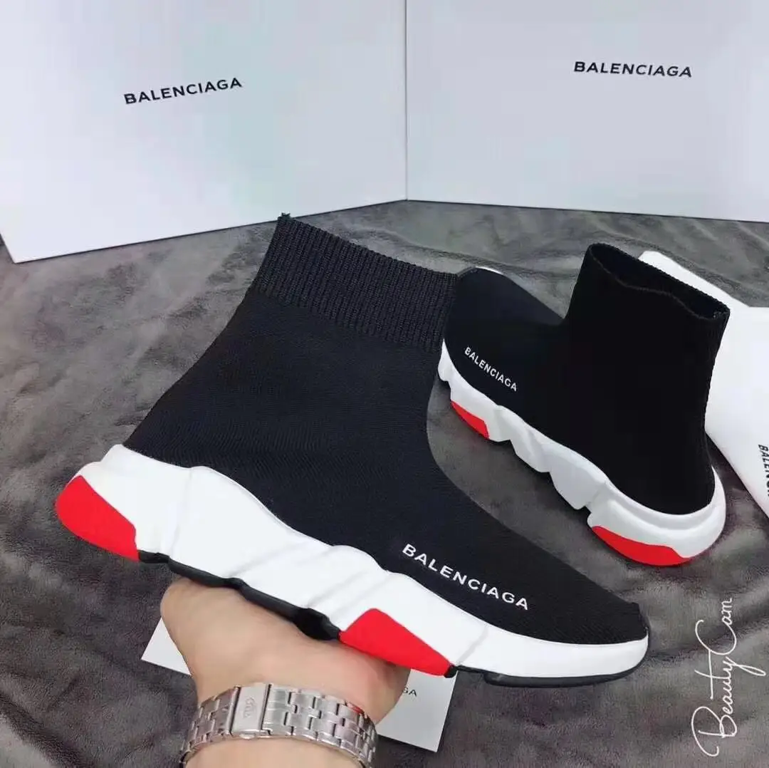 2020 Balenciaga Zapatillas Speed Running Shoes Trainer Casual Shoes hombres  y mujeres negro blanco rojo calcetines de lujo zapatos deportivos 013| Zapatillas de correr| - AliExpress