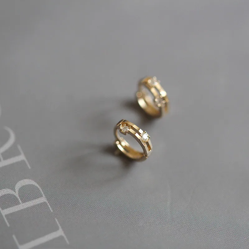 925 Sterling Silver Simple Inlaid Crystal Round Earrings Women Classic Temperament Goddess Jewelry Accessories Gift - Image 5