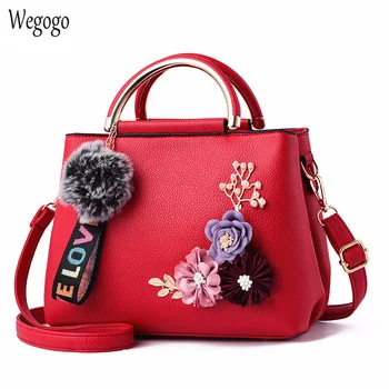 

Women Bag Leather Handbag Women PU Shoulder Bag Stereoscopic Artificial Flower Crossbody Totes Luxury Female Messenger Handbags