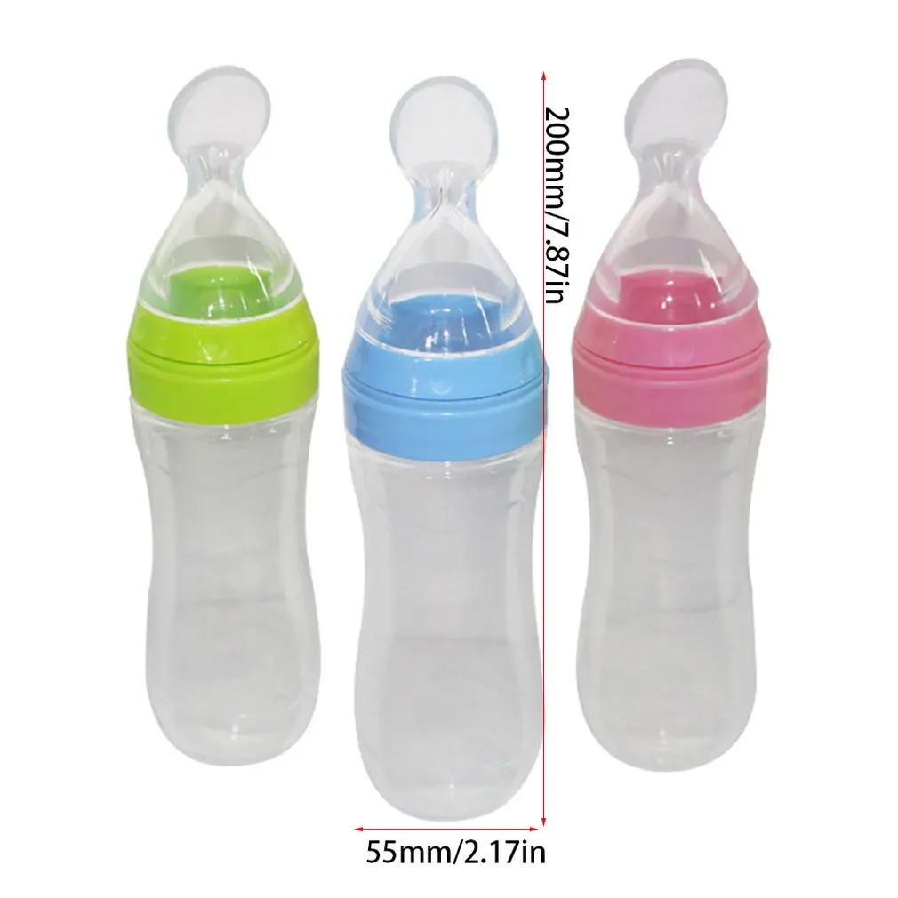 Силиконовая бутылочка для кормления новорожденного ребенка, тренировочная рисовая ложка, безопасное дополнение, рисовые мюсли подача, посуда, инструмент
