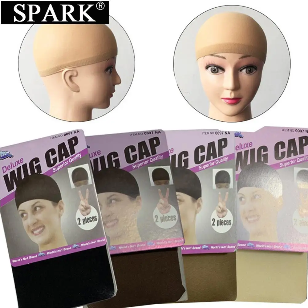 

SPARK 2 Pieces/Pack Wig Cap Hair Nets Stretch Mesh Wig Cap For Making Wigs Free Size Wig Cap Hair Net For Weave
