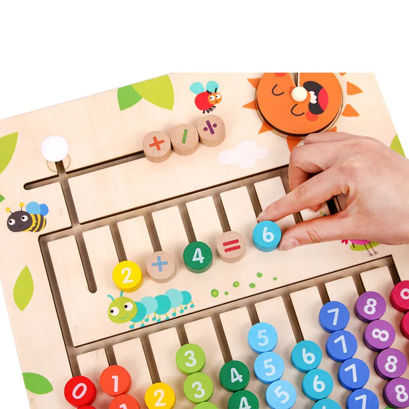 Деревянные развивающие игрушки для детей игрушка montessori Математика игрушки арифметика учиться считать цифры и Цвет игрушка