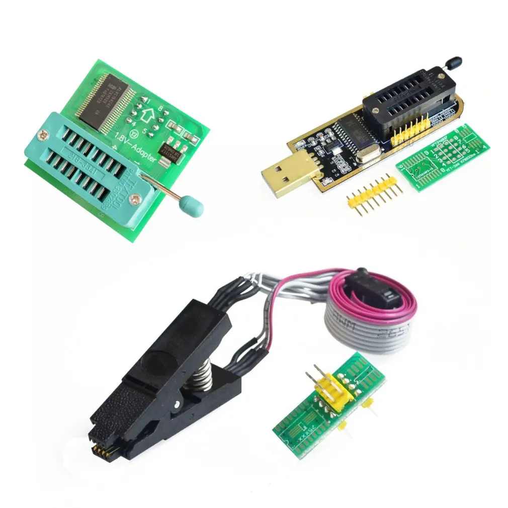 Flash BIOS USB Programmer CH341A Set+ SOP8 Adapter Plate 1.8V Adapter Plate 1.8V Conversion Base Adapter Board