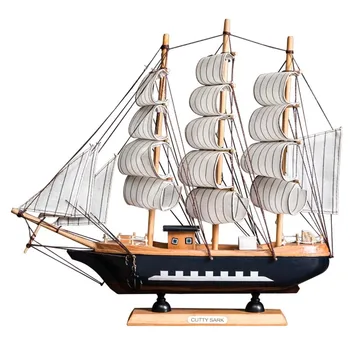 

Living Room Entrance Decoration Ornaments Study Room Display Wooden Sailing Boat Model Home Decoration Ship Furnishings Gifts
