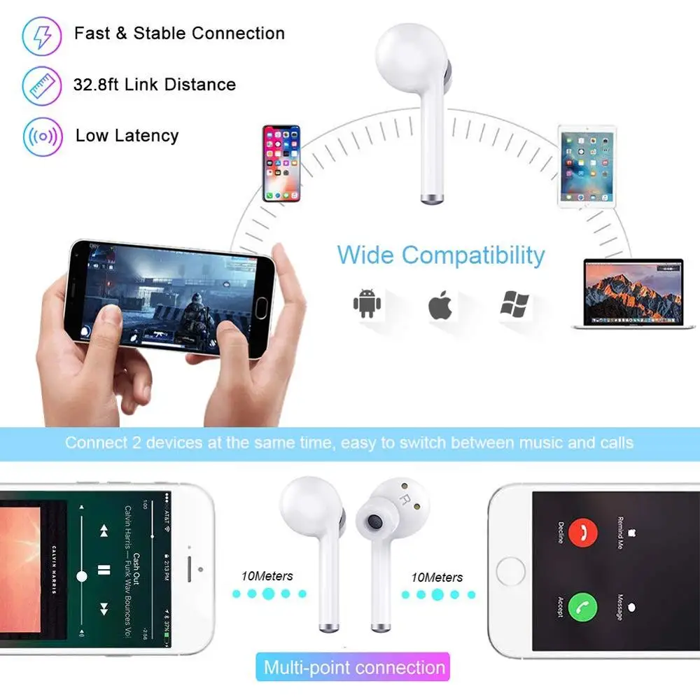 TWS Wireless InEar Headphone True Wireless Earbuds For Samsung Galaxy Tap Control Headset Handsfree Audio headset Hifi TWS Sport