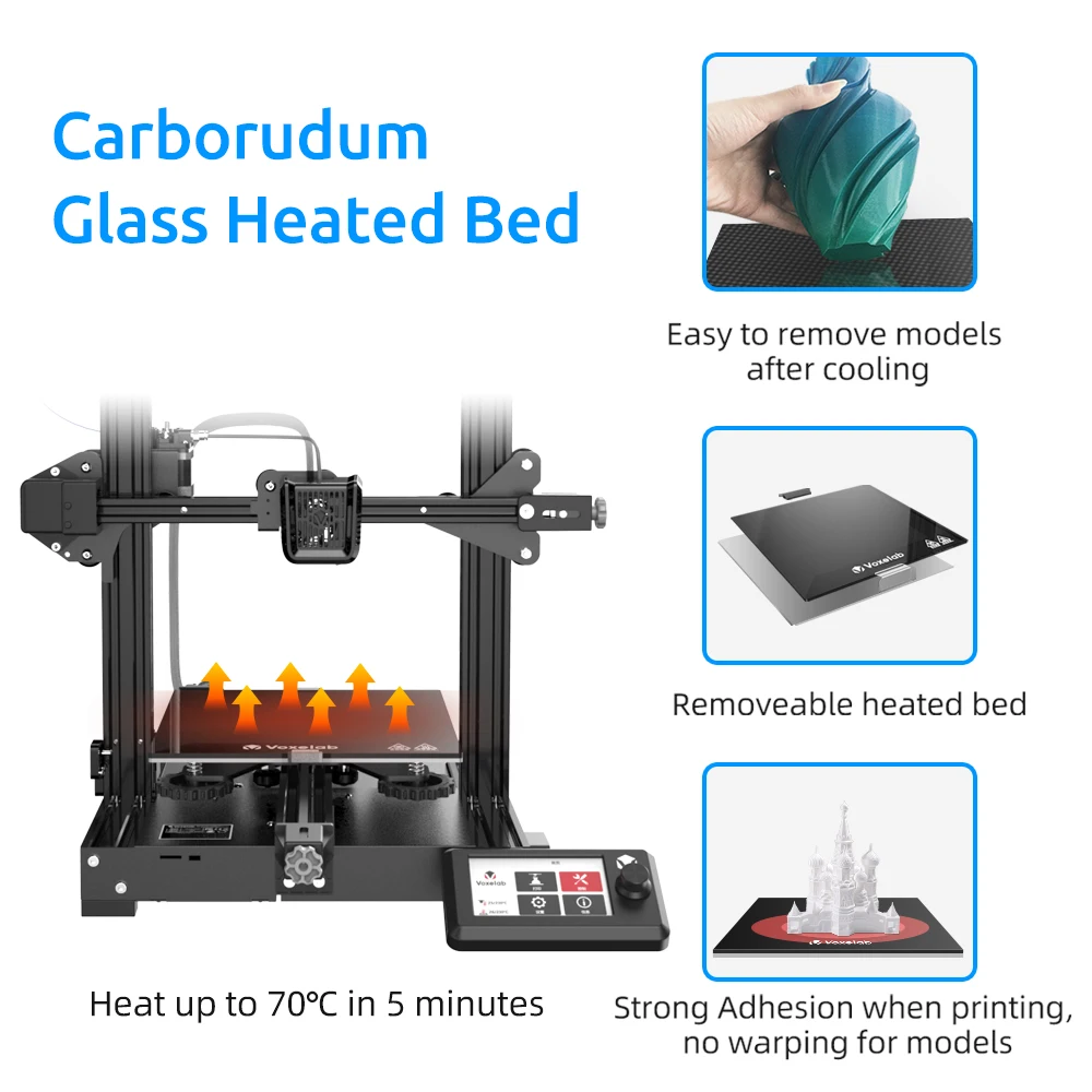US $179.00 - 299.00 Voxelab Aquila DIY 3D Printer Kit Silent Mainboard Resume Printing Carborundum Glass Bed Large Size 3d Printer impresora 3d