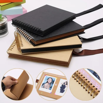 

40 Sheets DIY Photo Albums Scrapbook Circlip Coil Style Ribbon Album Wedding Memory Book Gifts WXV Sale