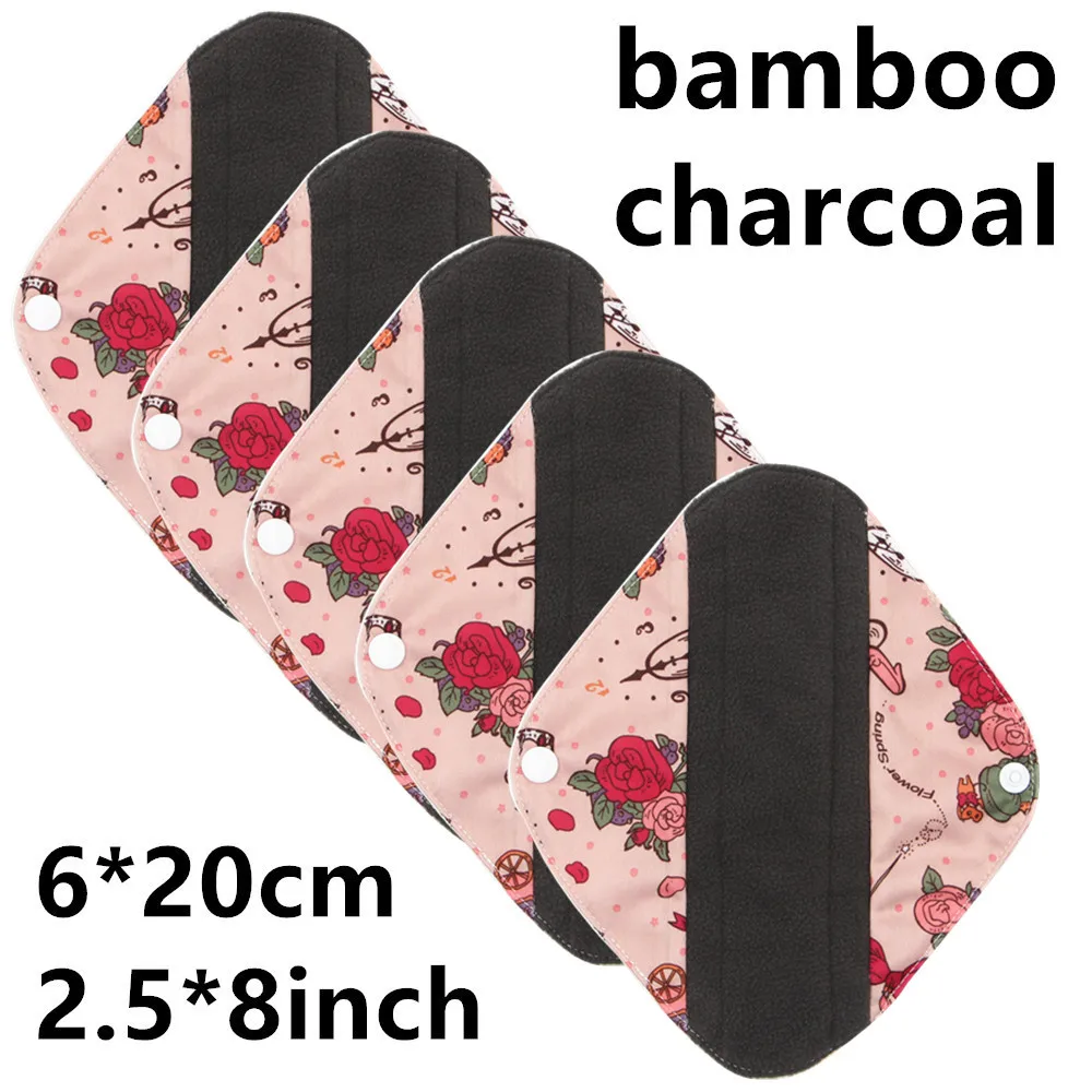 6*20 см тканевая менструальная прокладка бамбуковый уголь мать здоровье можно повторно использовать моющийся Санитарный Полотенце