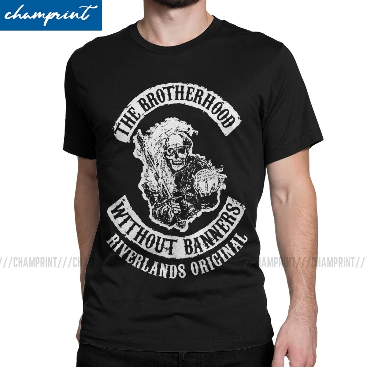 Мужская хлопковая футболка с принтом Игра анархии короткими рукавами в стиле