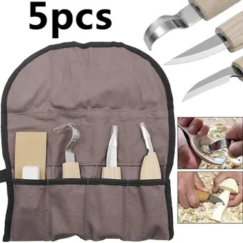 

2020 Hot Sale 5 Pcs/Set Woodworking Carving Tools Cutter Wood Gouge Chisels Tool Kit L9 #2