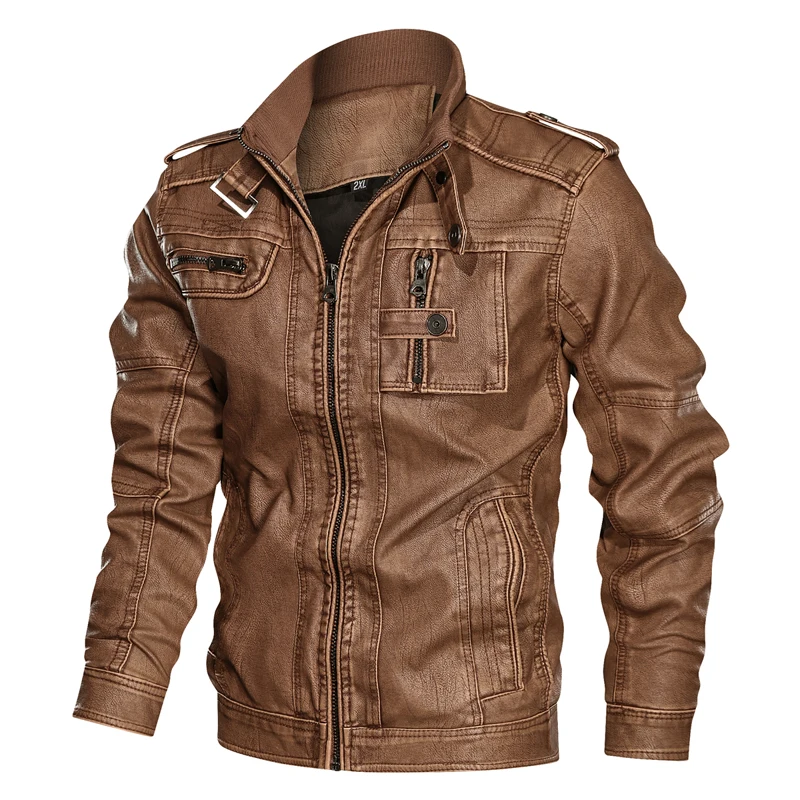 vintage biker jacket MANTLCONX Moto Biker Mens Leather Jacket 2021 New Brand Motorcycle PU Leather Jacket Men's Autumn Winter Coats Plus Size 5XL 6XL mens leather jackets on sale