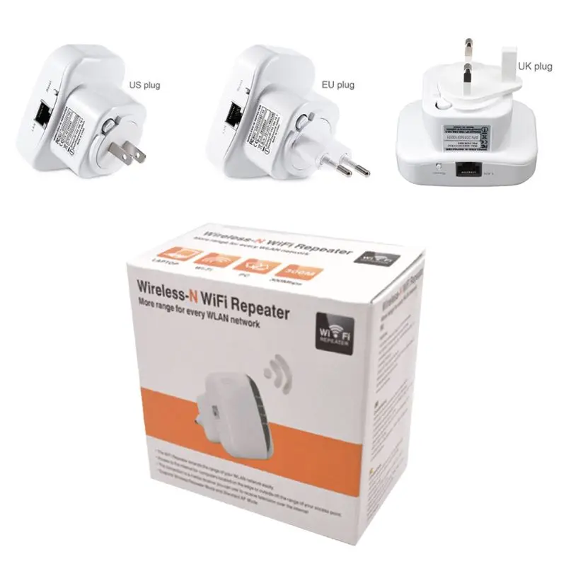 Mini WiFi Repeater US UK EU Plug Range Extender Wireless 300Mbps Access Point 2 4GHz High 4