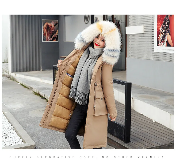 Зимнее Новое Поступление Женское пальто зимний меховой воротник с капюшоном толстый хлопок длинный жакет для женщин