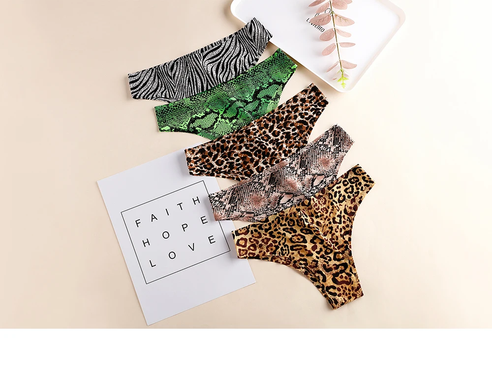 1 Pcs Women's Panties Woman Underwear Sexy Seamless Sports Leopard Female T-back G-string Thongs For Woman Ice Silk New BANNIROU high waisted cheeky panties