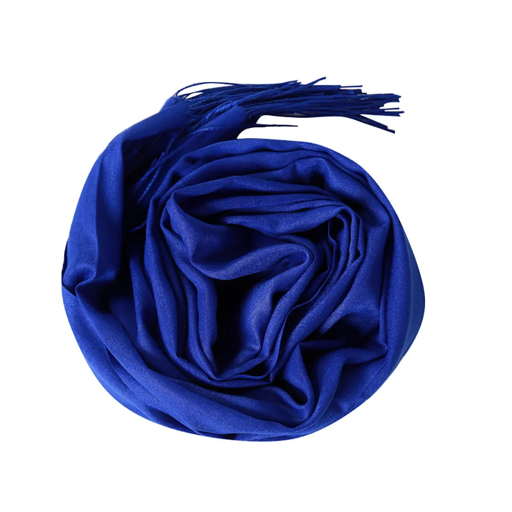 Зимний теплый матовый вязаный шейный шарф для дам, шали, Модные женские осенние одноцветные мягкие шали с кисточками, обёрточная бумага, шарф, шарфы