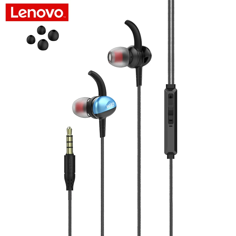 Lenovo i7 наушники тяжелый сабвуфер проводная гарнитура HIFI кабель управление