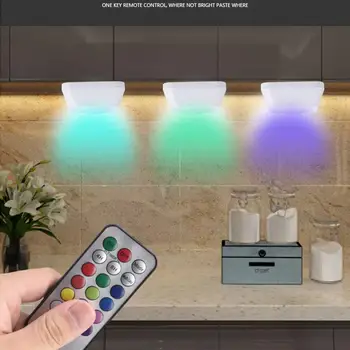 

RGBW 16 Colors Led Night Light with Remote Control Battery Operated LED Closets Lights for Bathroom Wardrobe lighting
