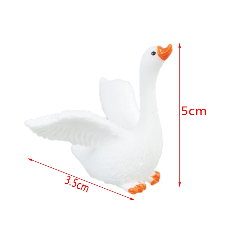 1pc Мини фигурки животных микро фигурки DIY игрушки миниатюрная садовая фигурка птицы кран черные игрушечные Лебеди для детей - Цвет: 1pc
