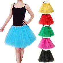 

15Inch Length Classic Women's Tulle Skirts Elastic Tutu Skirts Solid Color High Waist Sweet Toddlers Ballet Skirt Blue Pink Rose
