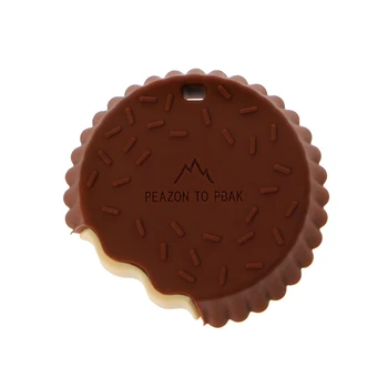 

Drop Ship 1 piece Silicone Biscuit Teether Baby Chew Toy BPA Free Silicone Cookie Teether Pacifier Clip Nursing Pendant
