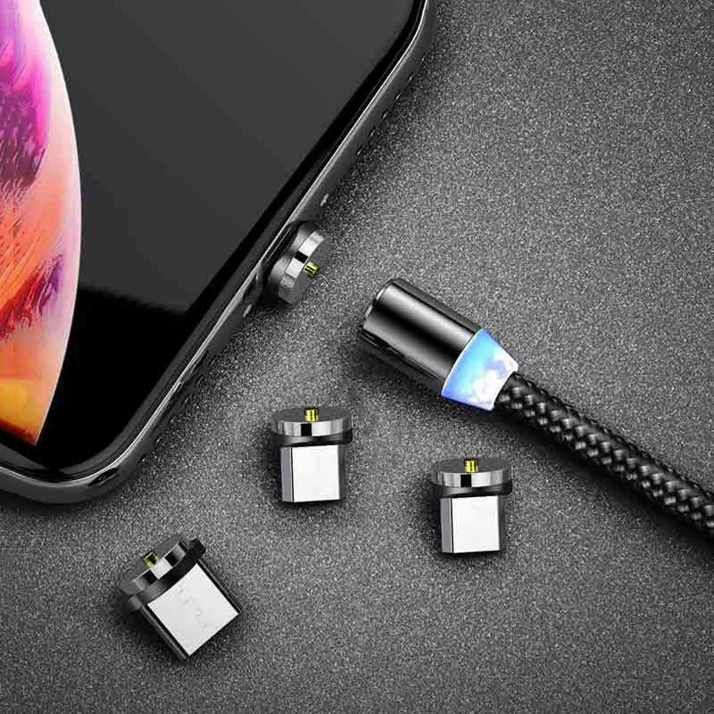 Нейлоновый Круглый Магнитный кабель 360 градусов для Apple Android type-c слепой магнит мобильный кабель для зарядки телефона