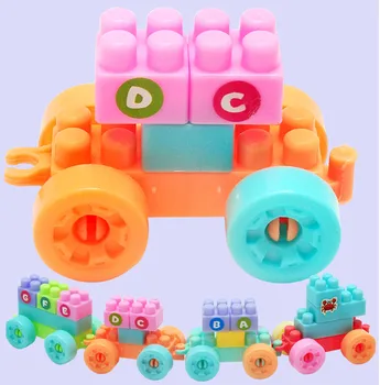

100pcs Car Train Plastic Blocks Toys for Children Gifts Early Learning DIY Building Blocks