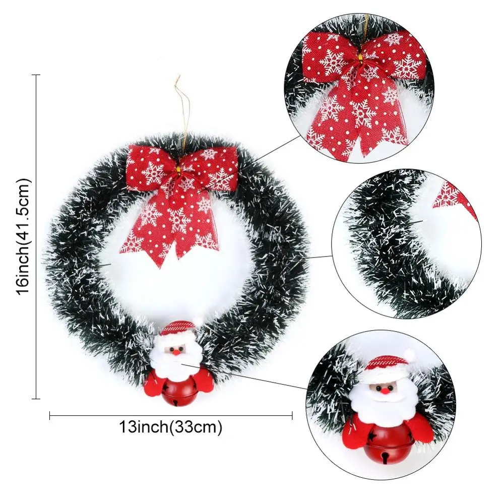 Wreath Теплые детские войлочные украшения для новогодней елки, подарочный пакет в бумажной коробке, рождественские носки, вечерние товары для дома - Цвет: Wreath