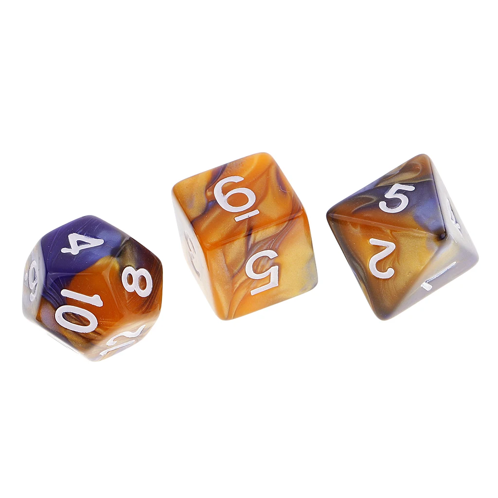 7 Pcs Polyhedral Dice Set D20 D12 D10 D8 D6 D4 for DND RPG Board Game Party Fun Playing Game Dices