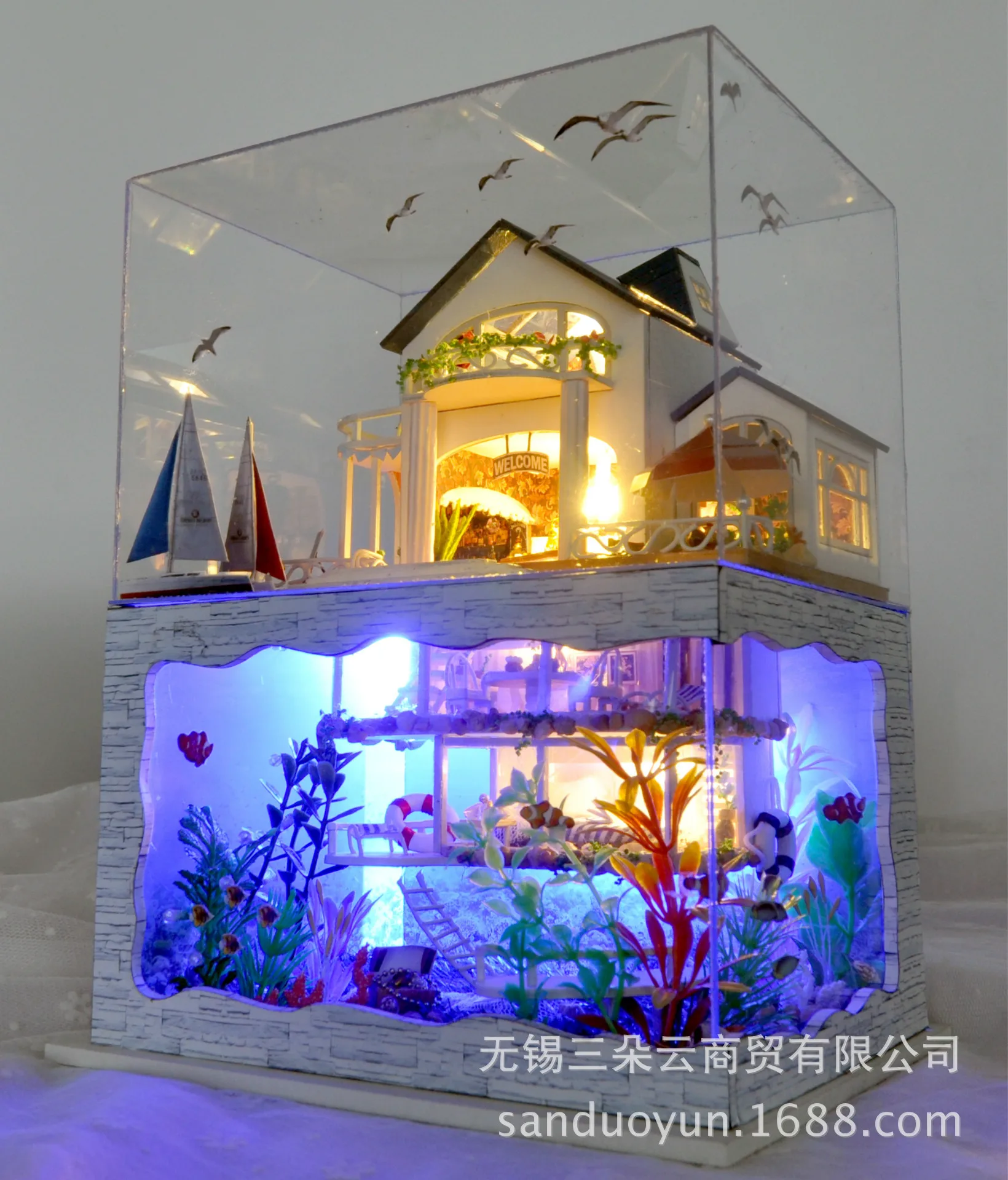 

Tian yu DIY Hut TC4 Impression Hawaii Villa Handmade Assembled Architecture Model Toy Birthday Gift