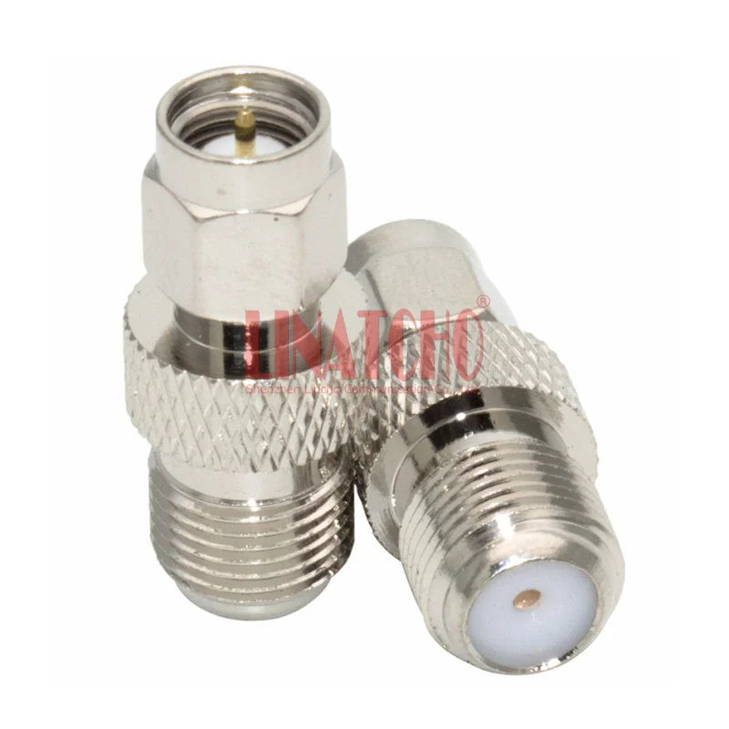 Copper nickel plated 50ohm Straight F Female to SMA Male Antenna Adaptor Connector brand new check valve air compressor 3 port accessories brass connector tool high quality male threaded nickel plating