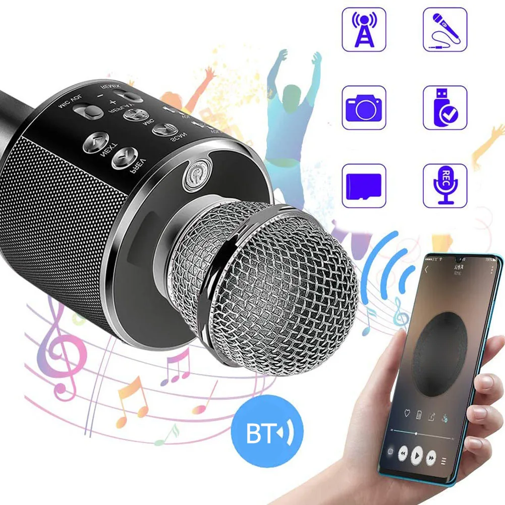 Беспроводной Bluetooth KTV микрофон профессиональный динамик ручной плеер для вокала