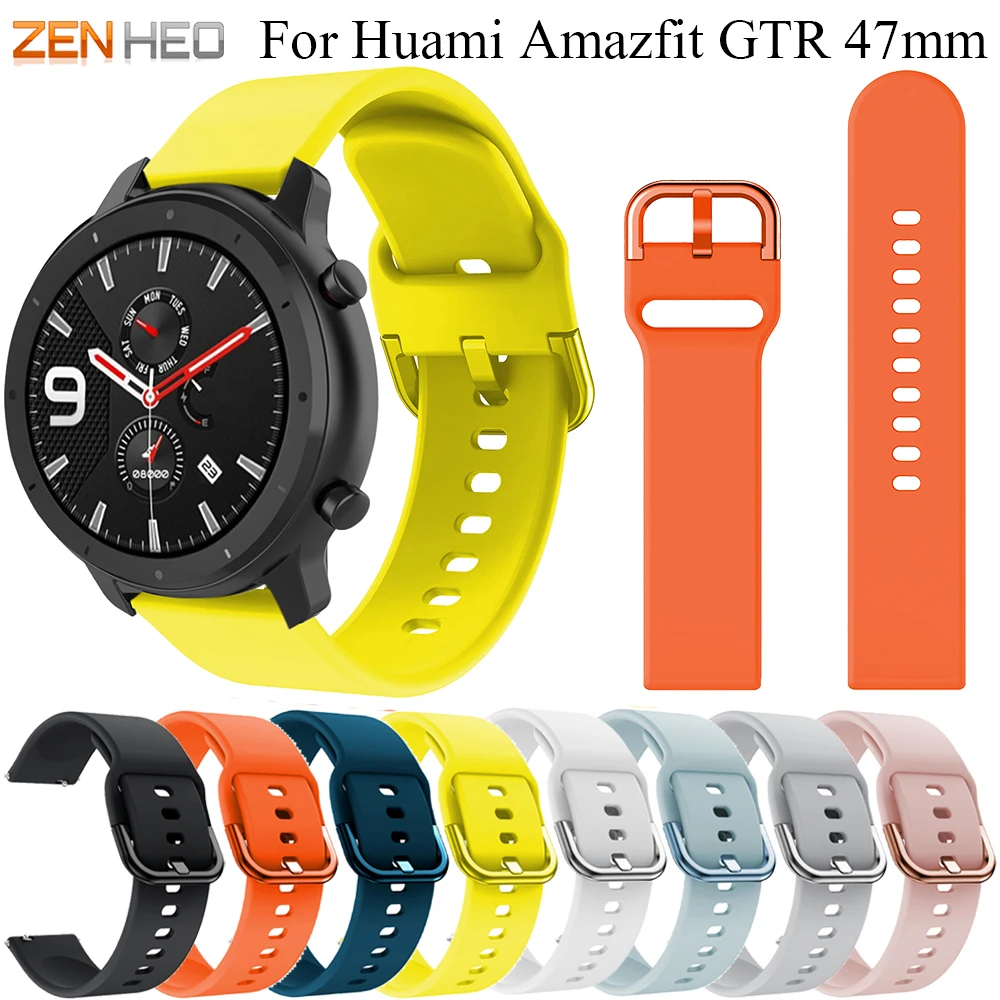 20 мм 22 силиконовый ремешок для часов Xiaomi Huami Amazfit GTR 47 мм/Stratos 2 2S GTS/GTR 42