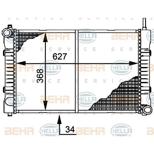 Радиатор системы охлаждения 629x608x34 \MB 507/508/510/609/809/8