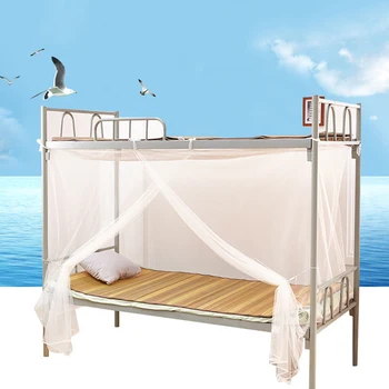 

New White Four Corner Post Bed Canopy-Mosquito Net Twin Queen King Size Netting Square Mosquito Net Lace Bed Student Fabric