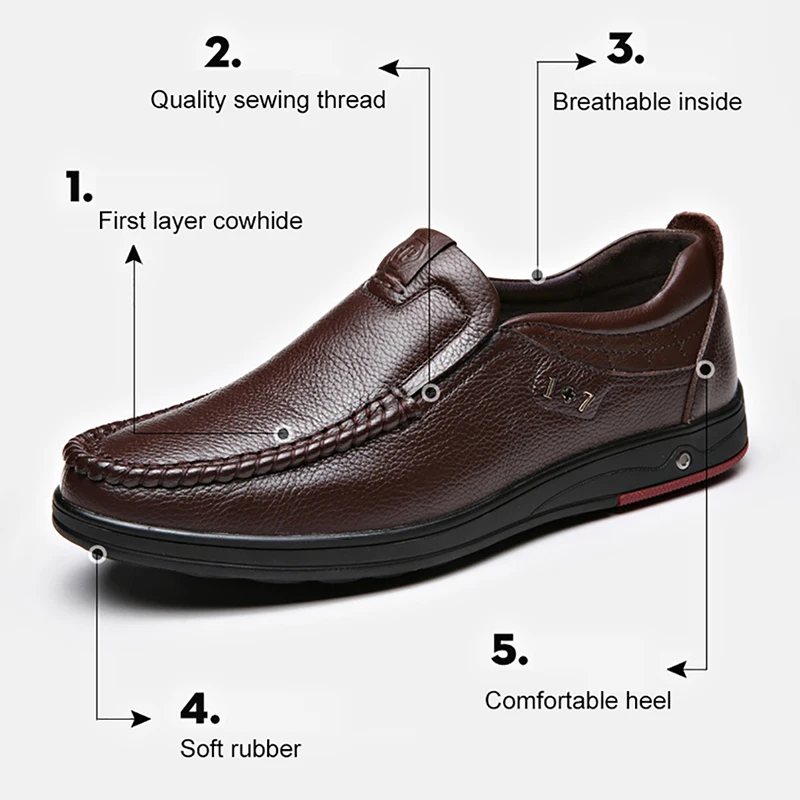New Big Size 38-46 Men Casual Shoes Fashion Leather Shoes for Men Spring Autumn Men'S Flat Shoes Driving Sneakers Zapatos Hombre