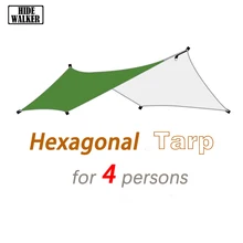 

4x3m Outdoor Tarp Tent Waterproof Sun Shelter for Tourism Picnic Hexagon Sunshade Canopy Camping Awning Pergola Flysheet 3x4