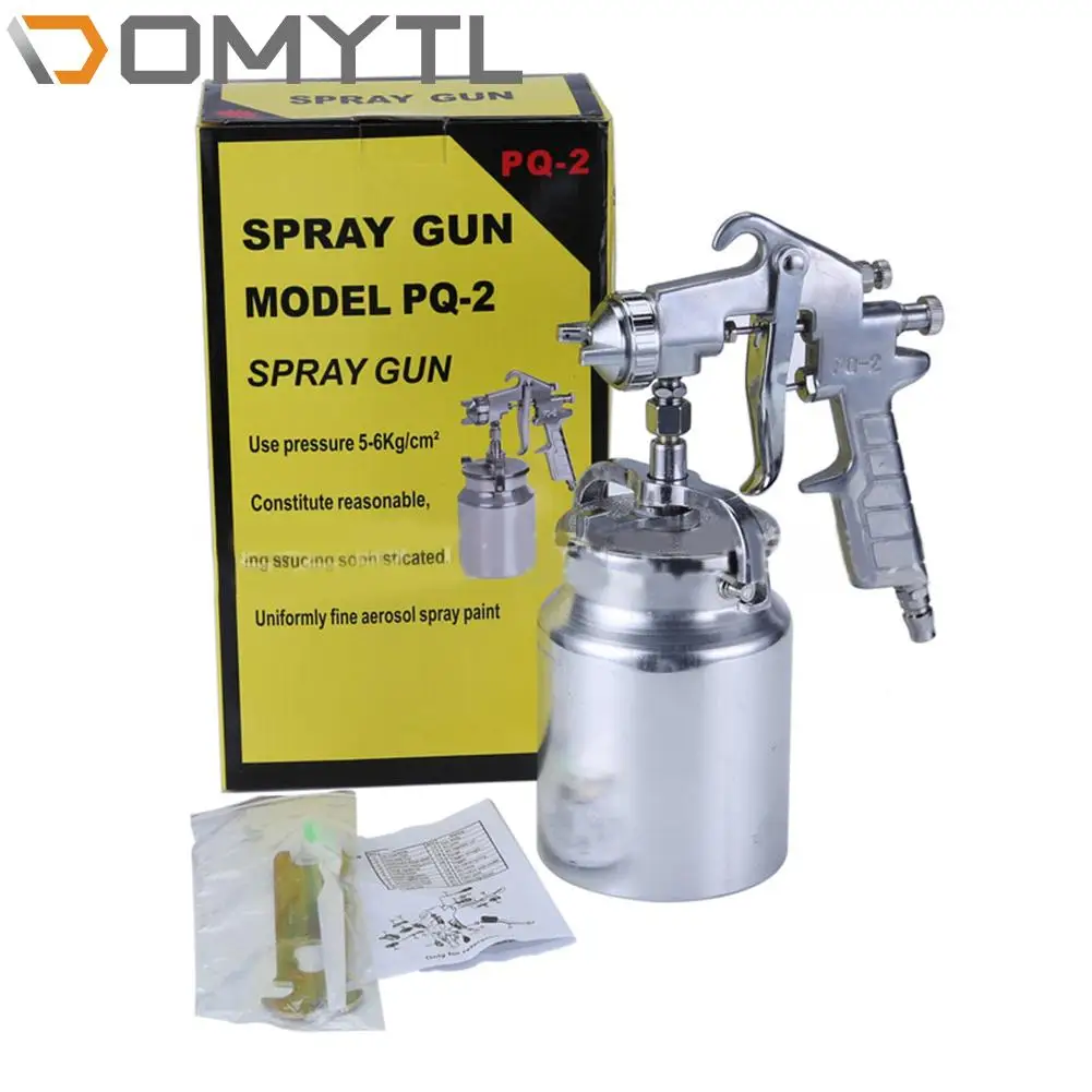 1000ml Pneumatic Paint Tool Pq-2 Alloy Spray Gun Household Bottom Pot Type High Atomization Automotive Furniture Primer 15ml square tube perfume disinfection spray bottle breath freshener atomization push type sub bottling cosmetic containers