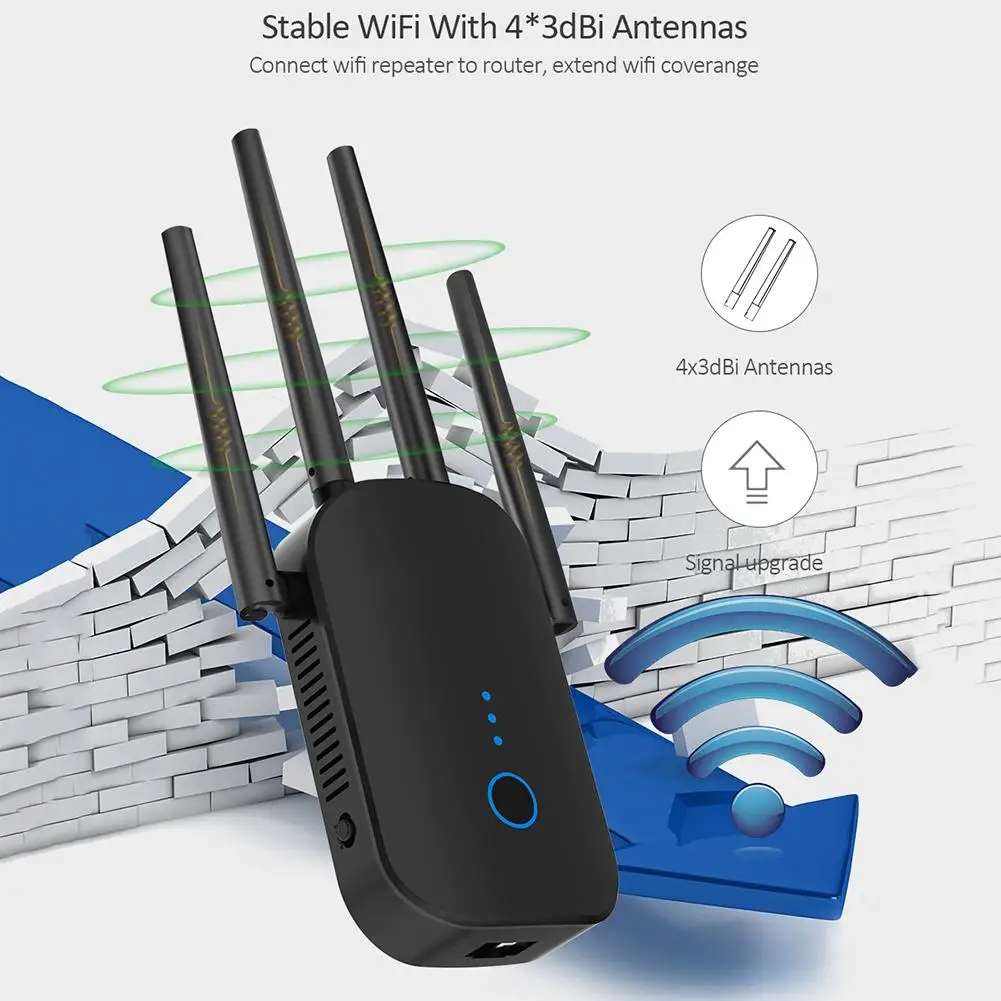 

1200M WIFI Router 5.8G Wifi Signal Booster Laptop Wall Mount Wifi Amplifier Extender Network Amplifier Block For Home Use